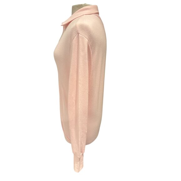 Womens Chrldr Cheerleader Pink Collared Long Sleeve Lightweight Pullover Sweater - Picture 2 of 10